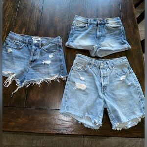 3 pairs of Denim shorts - Levi, RSQ and RE Generation size 24